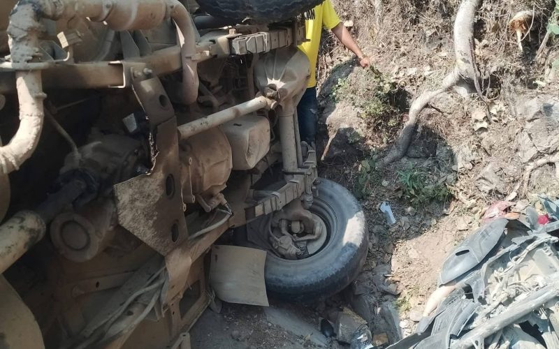प्यूठानमा ३ सवारी साधन एकैठाउँमा दुर्घटना, ४ जना घाईते